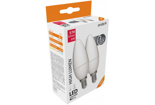 LED Candle Twin Pack 6W E14 NW