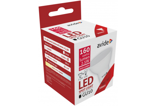LED Spot Alu+plastic 2.5W GU10 110° WW