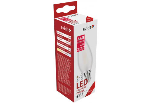 LED Frosted Filament Candle 4W E14 360° WW