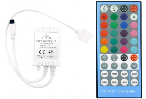 LED Strip 12V 96W RGB+W 40 Keys IR Remote and Controller
