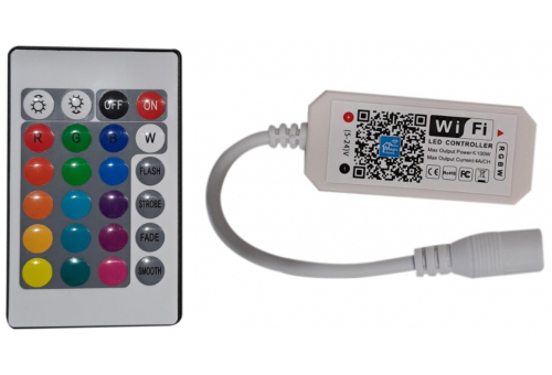 LED Strip 12-24V 100W RGB+W IR Remote and WIFI Controller