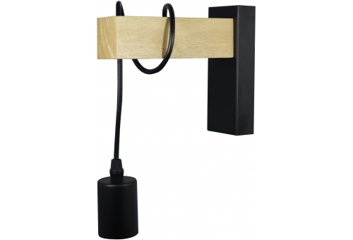 Wall Pendant Lamp Madeline 1xE27 Socket Wood/Black