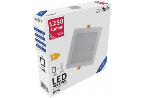 LED Ceiling Lamp Recessed Panel Square Plastic 12W CW 6400K