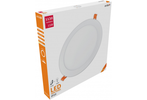 LED Ceiling Lamp Recessed Panel Round ALU 15W NW