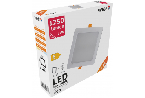 LED Ceiling Lamp Recessed Panel Square Plastic 12W NW 4000K