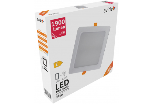 LED Ceiling Lamp Recessed Panel Square Plastic 18W NW 4000K
