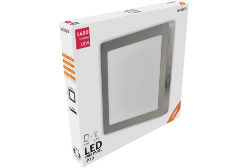 Avide LED Falra Szerelhető Négyzetes Mennyezeti Lámpa ALU Szatén Nikkel 18W NW 4000K