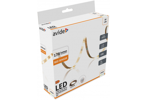 LED Strip Bed Sensor Light 5V USB 1.2m 3W 3000K Single