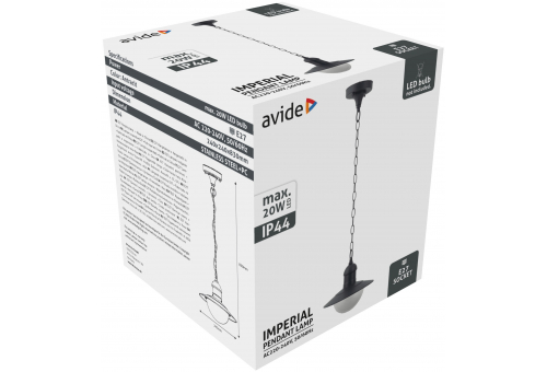 Avide Outdoor Hanging Lamp Imperial 1xE27 IP44 Antracit