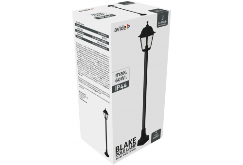Outdoor Pole Lamp Blake 1xE27 120cm Black IP44
