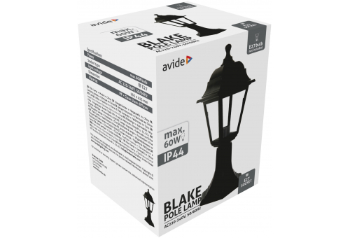 Outdoor Pole Lamp Blake 1xE27 41.5cm Black IP44