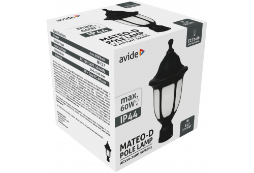 Outdoor Pole Lamp Mateo XS 1xE27 Black IP44