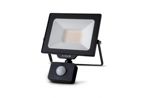 LED Frosted Flood Light Slim SMD 30W NW 4000K PIR with Quick Connector