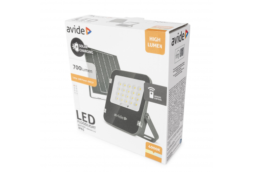Avide LED Szolár Reflektor 50W NW 4000K különálló napelemmel, távirányítóval