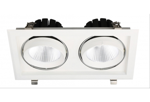 Avide LED Downlight Sein Négyzetes 2x30W IP20 5600lm 15° WW 3000K